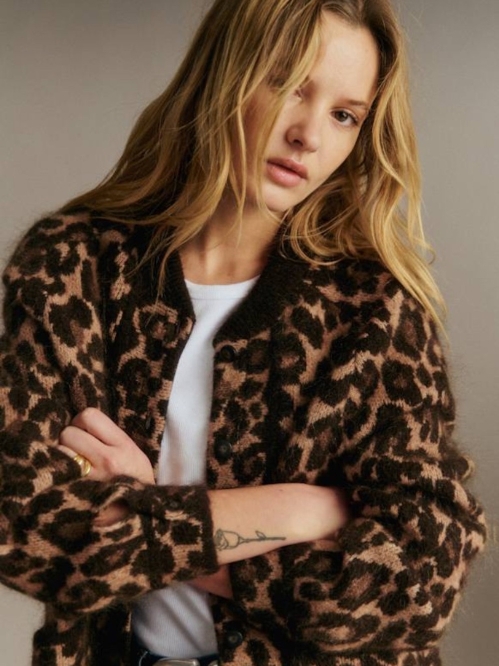 $235 Sezane Noah Leopard Print Jacket Size Small